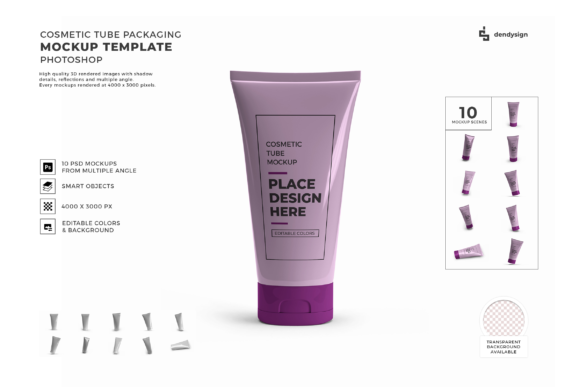 Elevate Your Packaging Design with the Cosmetic Cream Tube 3D Mockup Bundle