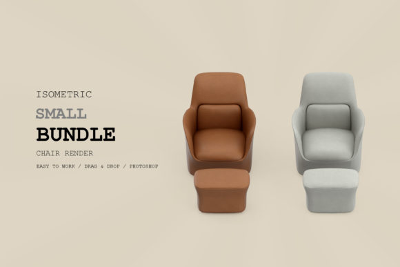Isometric Armchair 3D Rendering Pack 24: A Versatile Asset for Modern Design Projects