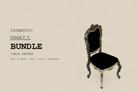 Isometric Chair 3D Render Pack 197