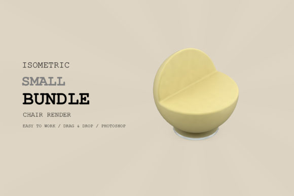 Isometric Chair 3D Render Pack 4