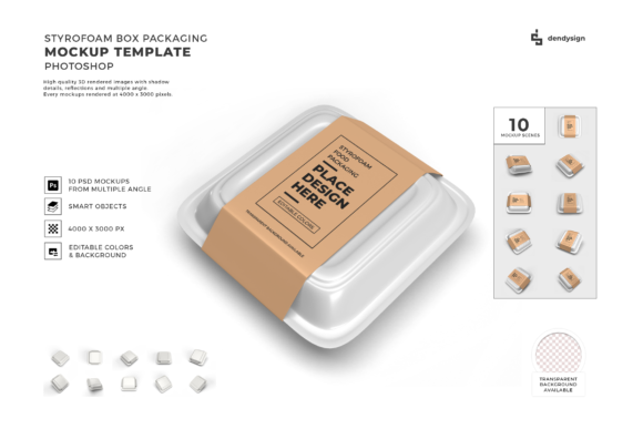 Styrofoam Food Box 3D Mockup Bundle